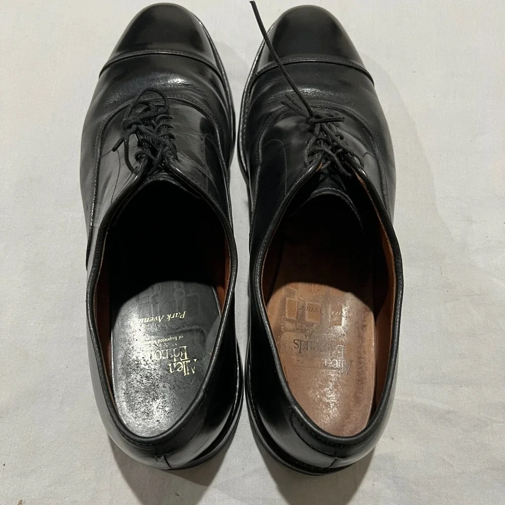 Allen Edmonds Park Avenue Mens Black Cap Toe Lace Up Oxford Dress Shoes Size 12